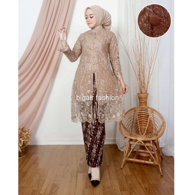 NEWS &gt;Set Kebaya Tunik Tille Kancing Busui / Tunik Brokat / Kebaya Modern / Kebaya tile / Kebaya Favorite / Batik Couple/set kebya pesta set kebaya kondangan set kebaya pesta/tunik busui/tunik modern by BA