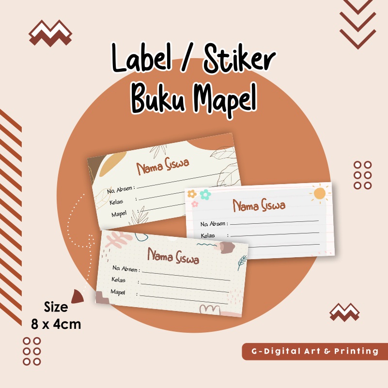 

STIKER LABEL NAMA BUKU MAPEL CUSTOM (1 Pak Isi 15pcs)