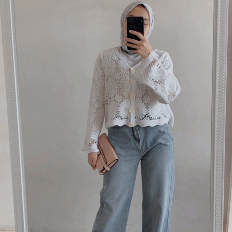 DAISY LONG SLEEVE CARDI // cardigan import // cardi rajut / cardigan korea //Crop cardi