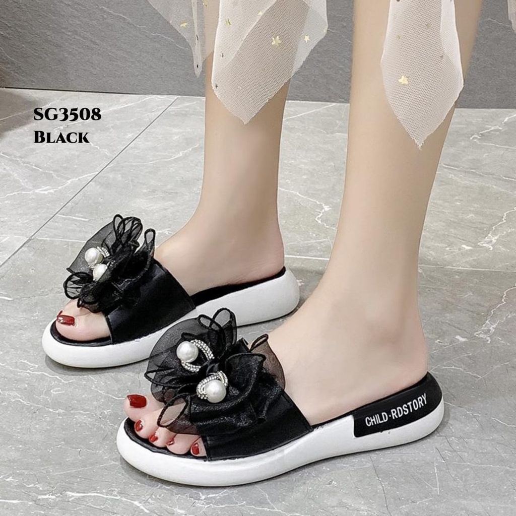 PRF Sandal Ribbon Mutiara Fashion Korea  SG3506