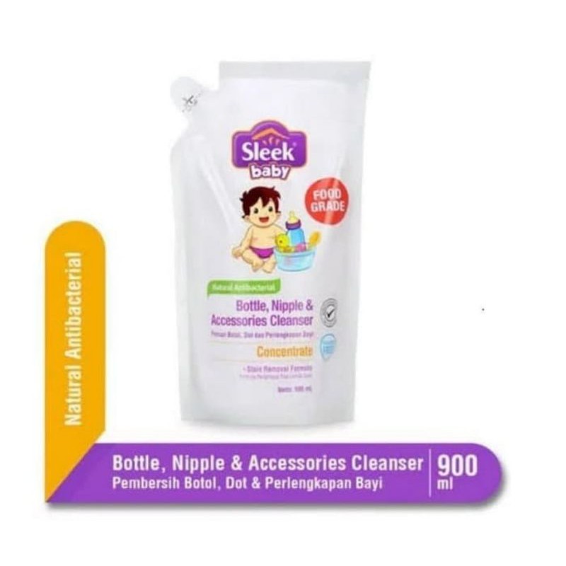 Sleek Bottle Nipple and Baby Accessories Cleanser Refill 900ml