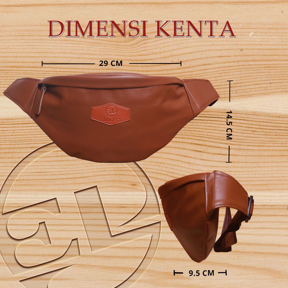 HOT PROMO ! Selempang Pria KENTO WAISTBAG Pria  Multifungsi bahan PU Leather kualitas grade A EWL02