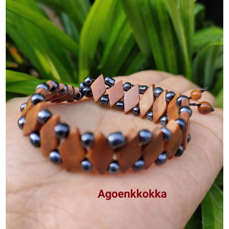 Gelang Getas manik coklat kokka kaokah