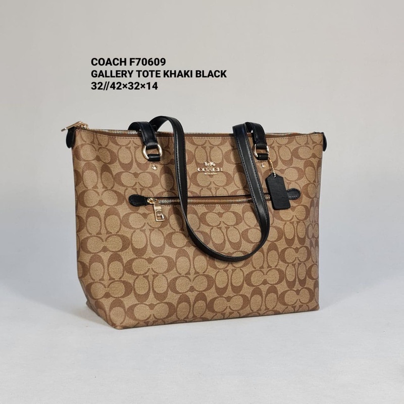 Tas COACH F79609 GALLERY TOTE KHAKI  BLACK