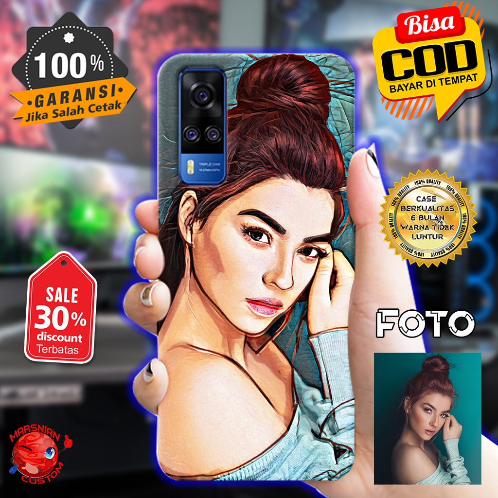 Case Custom Vivo Y51 Dan Y51A Kualitas High Grade Foto Sendiri / Banyak Pilihan Bahan / Luxury Glass