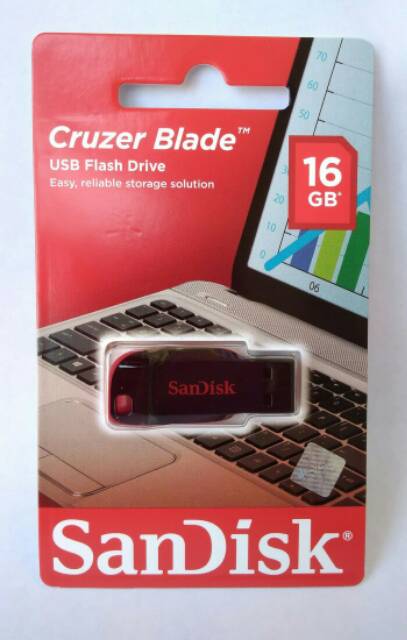 FLASHDISK SANDISK CRUZER BLADE 16GB / FLASH DISK ORIGINAL  / FD / PENYIMPAN DATA