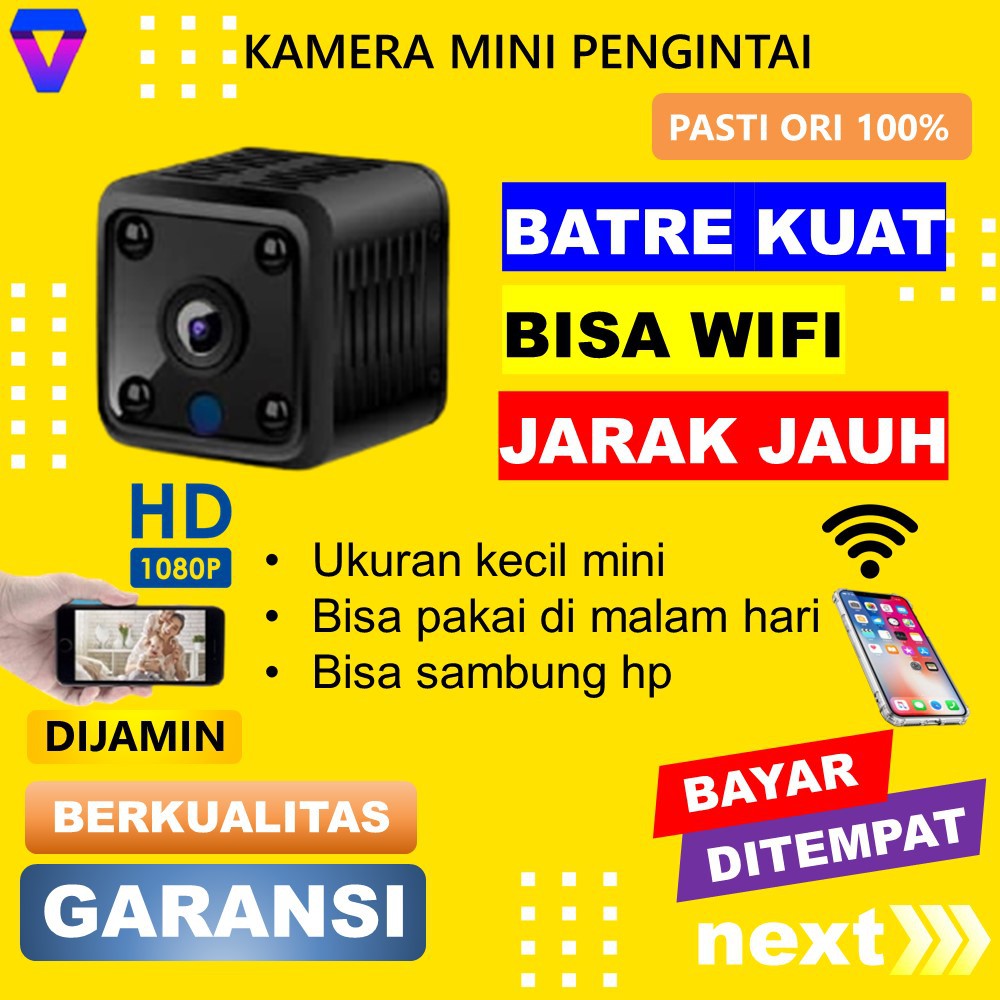 KAMERA MINI HD CAMERA CCTV KECIL WIFI PENGINTAI MINI SPY CAM HIDDEN CAMERA TERSEMBUNYI IP CAM JS106