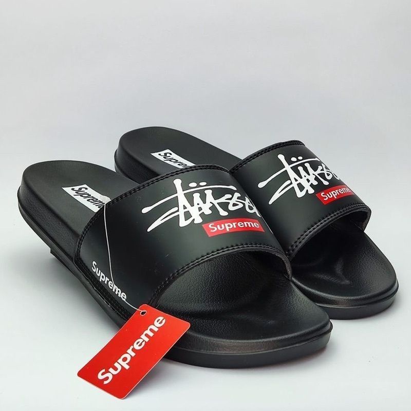 Sandal Slop Stussy Original | Sandal Slop Cowo Cewe | Sandal Slop Pria Wanita | Sandal Slip On | San