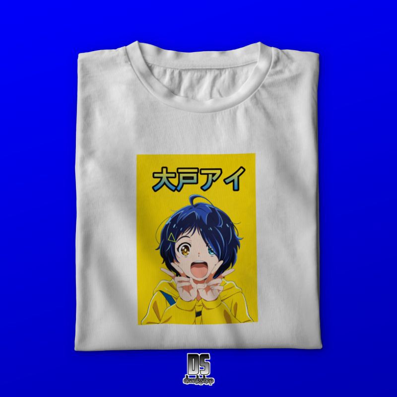 Kaos T-Shirt Anime Wonder Egg Priority Putih / Hitam