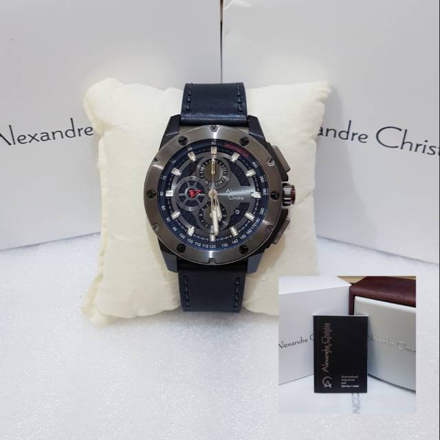 ALEXANDRE CHRISTIE AC 6549 BLACK GREY  JAM TANGAN PRIA ORIGINAL