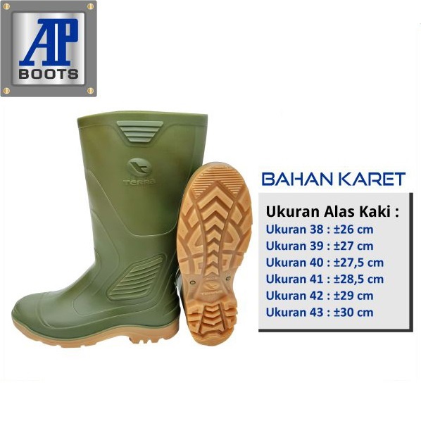 AP boots TERRA ECO 3 bahan PVC Tahan Air dan tahan Lama Tinggi 36cm Garansi Original