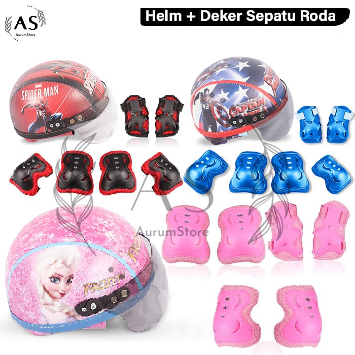 Helm + Dekker Sepatu Roda / Skuter / Otoped / Sepeda Outdoor