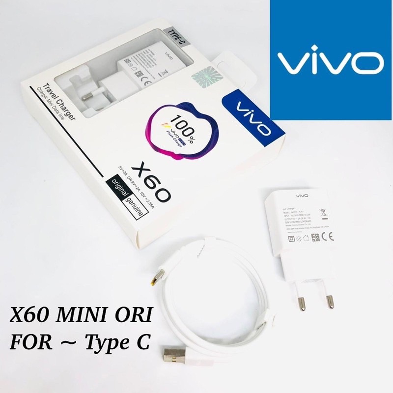 PROMO CHARGER VIVO X60 MINI ORIGINAL MICRO /TYPE C FAST CHARGING