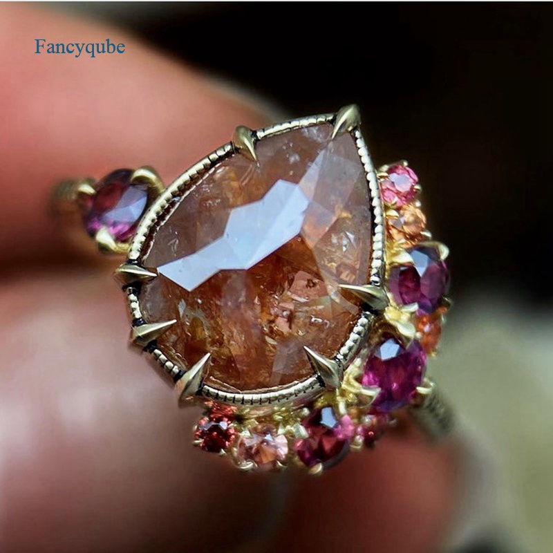 Fancyqube Cincin Emas Besar Bahan Resin Gaya Turki Dubai Untuk Wanita