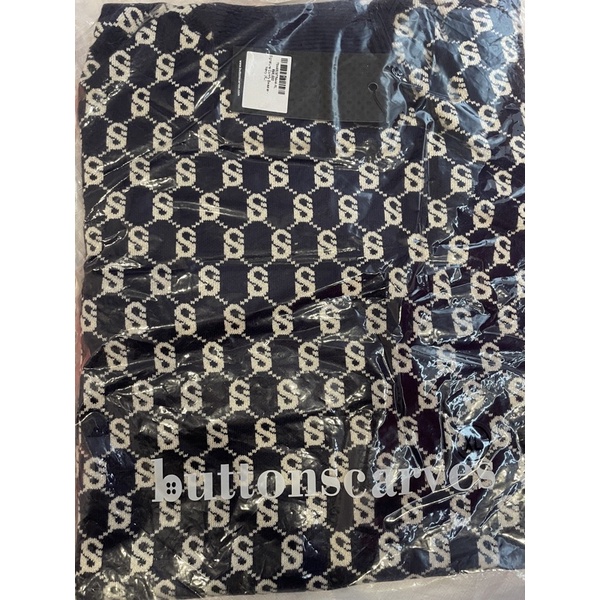 Ready new sweater sweatshirt comfy signature monogram navy size XL  by buttonscarves the chain serie