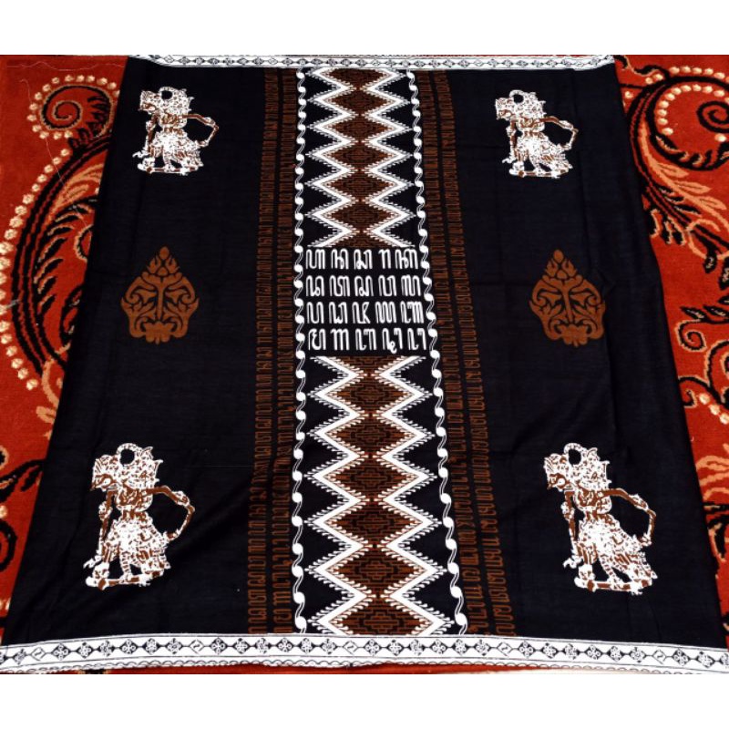 ALDAFA SARUNG BATIK PRINT COWOK PRIA DEWASA MOTIF WAYANG AKSARA JAWA HANACARAKA