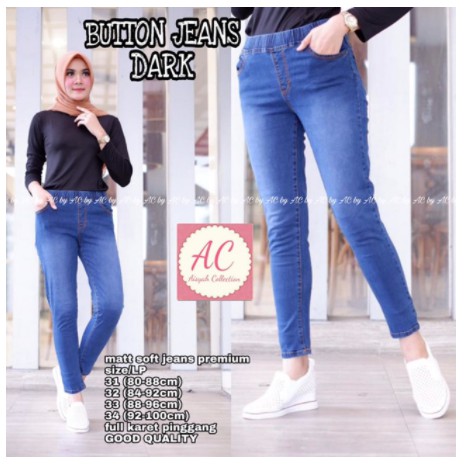 BUTTON LIGHT JEANS !! Jeans legging bahan melar