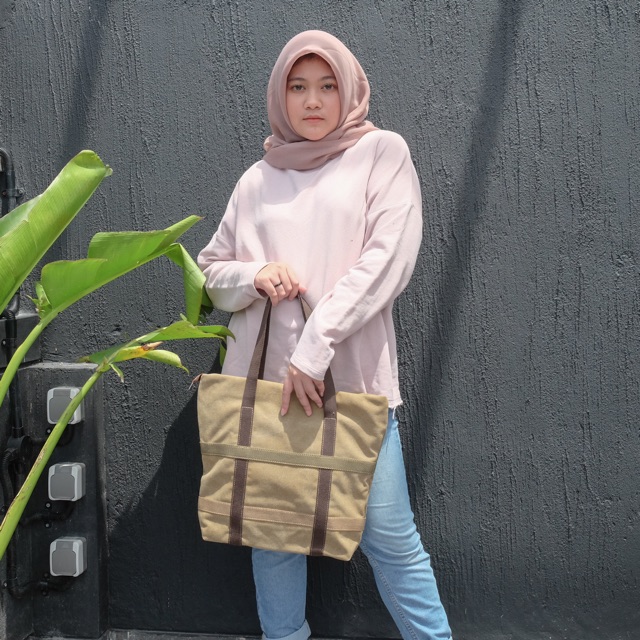 More584 Tas totebag Kanvas Aya Woman Shoulderbag tas bahu wanita import Tebal Import Premium canvas