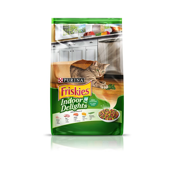 Purina Friskies Indoor Delight 1.2kg Makanan kucing Friskis Hijau Cat food Mengurangi Bau Kotoran 1.2kg