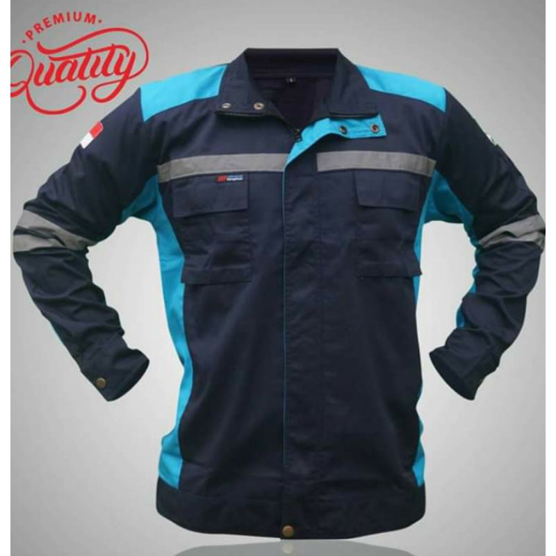 SERAGAM SAFETY DONGKER BIRU TOSKA RESLETING SEMI JAKET PREMIUM