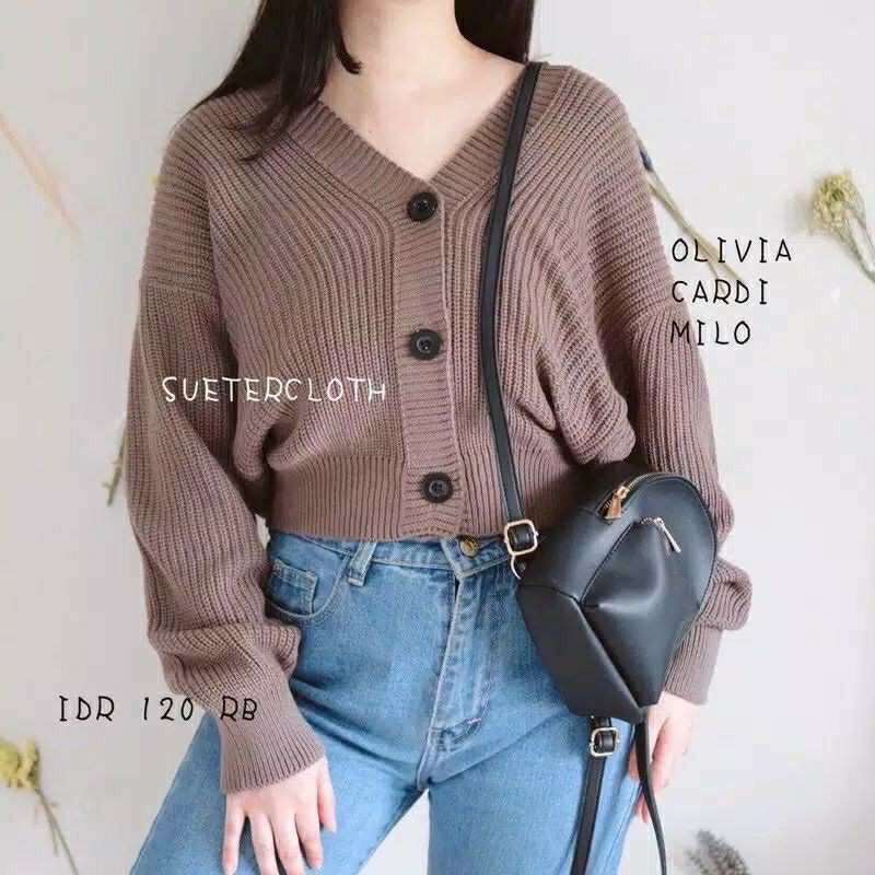 Cardigan Wanita / Cardigan Crop Rajut Premium Tebal ARSY Cardy