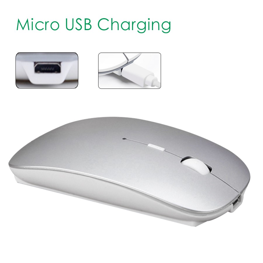 Taffware Mouse Wireless 2.4G Rechargeable - HS-09 - Silver