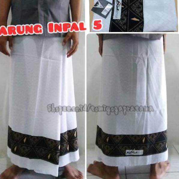 Sarung Rabbani Inpal 5 Hitam Putih motif palestine alquds Terbaru