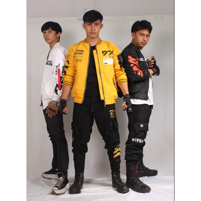 AWNX - CELANA TECHWEAR CYBERPUNK JOGGER PANTS 01 - GOLD ROGER VERSION