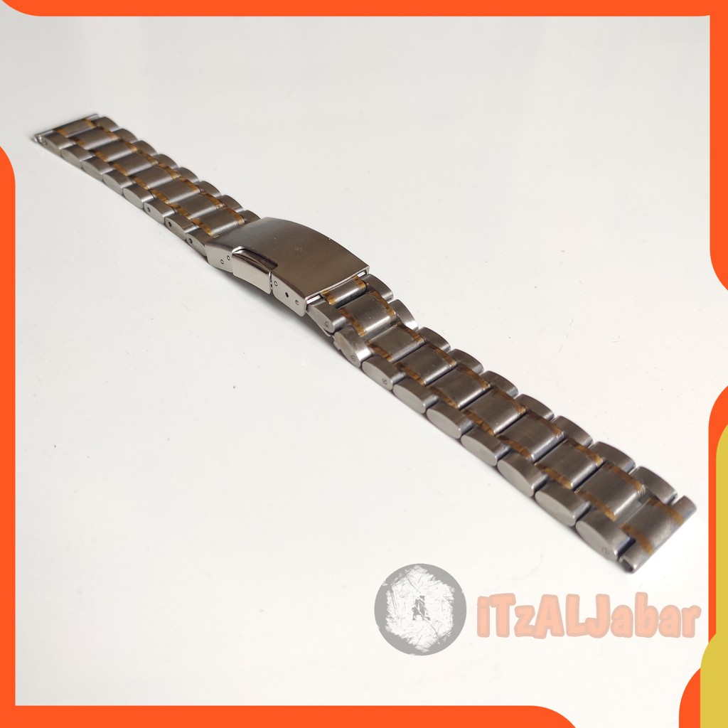 Tali jam tangan Rantai 18mm Stainless steel solid Silver list gold