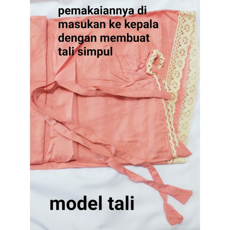 MUKENA JUMBO RAYON POLOS RENDA  MODEL TALI/ KARET