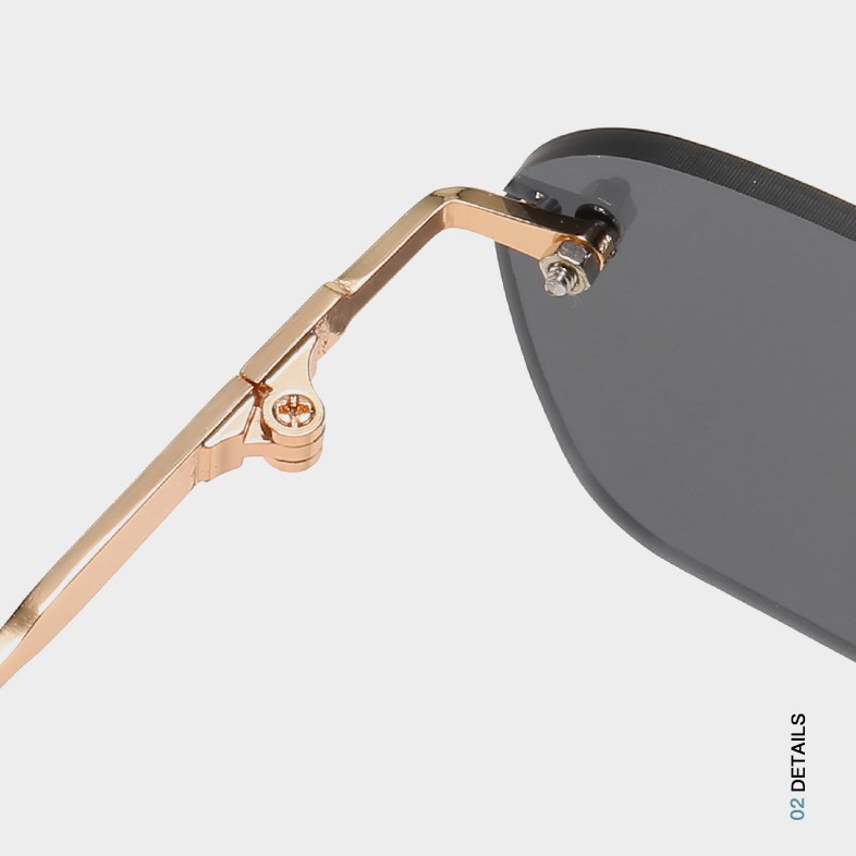 Kacamata Hitam UV400 Bentuk Persegi Panjang Bahan Metal Gaya Vintage Untuk Pria Dan Wanita
