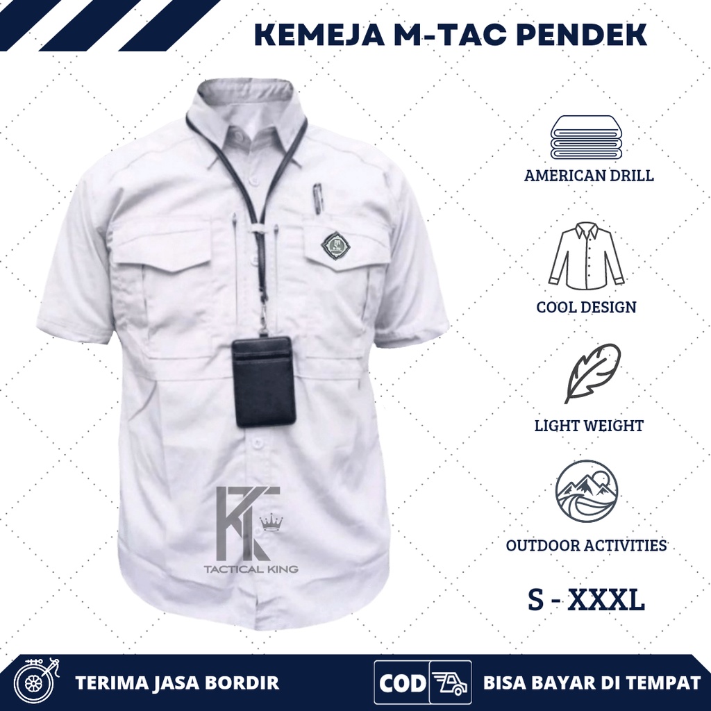 Baju Kemeja Tactical M-TAC Lengan Pendek Best Seller PDL Pria Bahan Drill Outdoor Lapangan Kantor