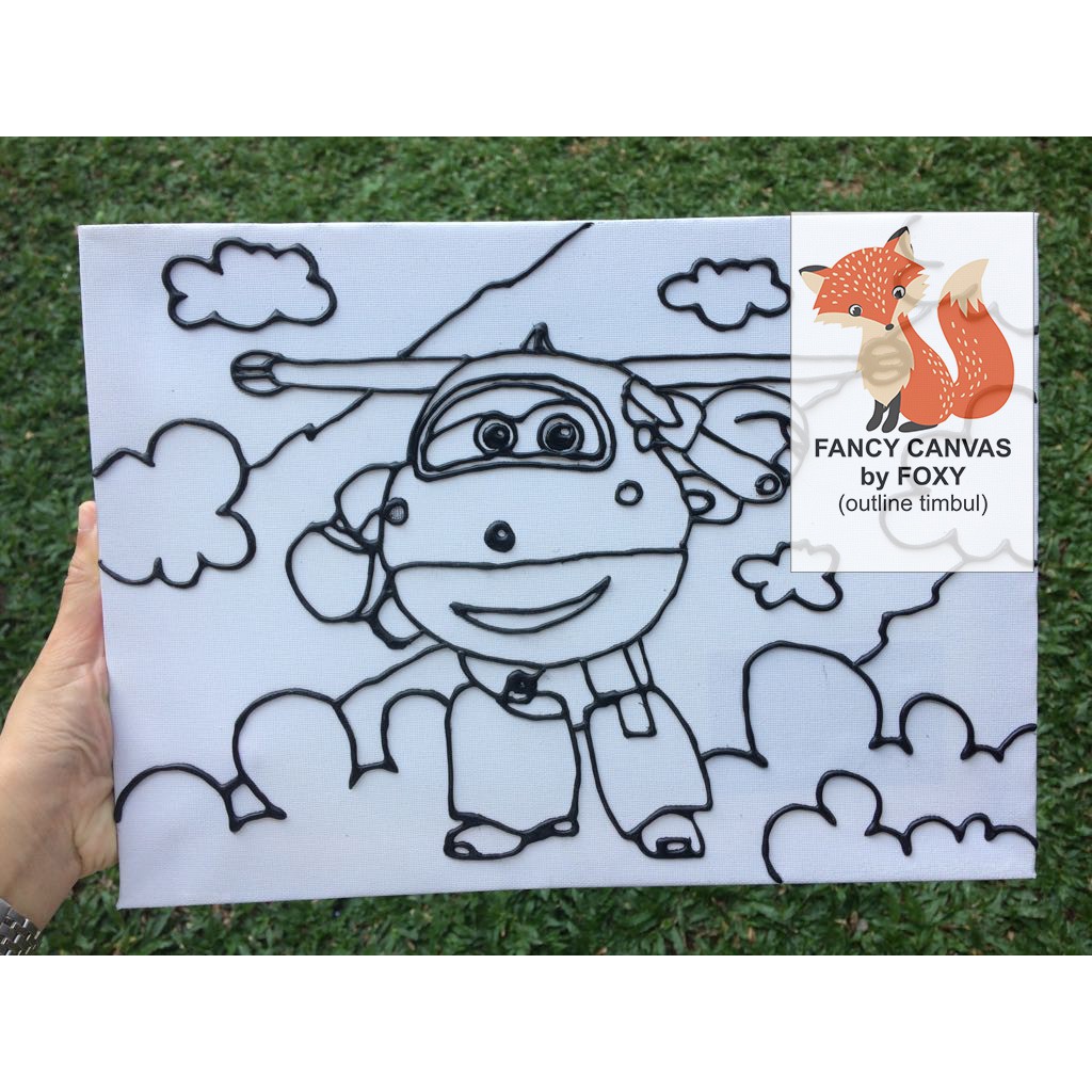 

NEW STOCK KANVAS LUKIS ANAK OUTLINE TIMBUL GAMBAR - JETT SUPER WINGS PERALATAN MELUKIS CANVAS ANAK