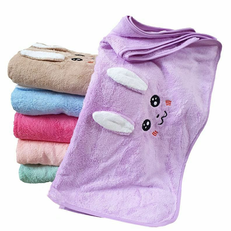 Handuk Mandi Bayi Microfiber Model Kuping/Karakter - Handuk Bayi Model Terbaru Ukuran 50x100/70x140