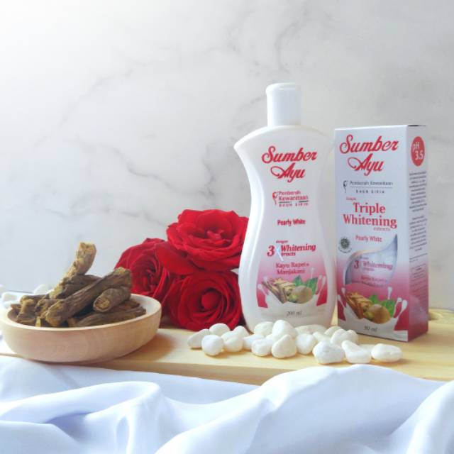 Sumber Ayu Pearly White Triple Whitening Extracts Sabun Pembersih Kewanitaan