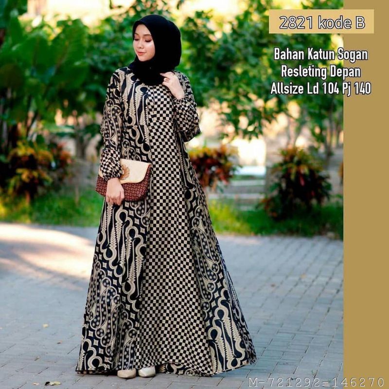 DRESS WANITA GAMIS BATIK KATUN ORIGINAL 100%.