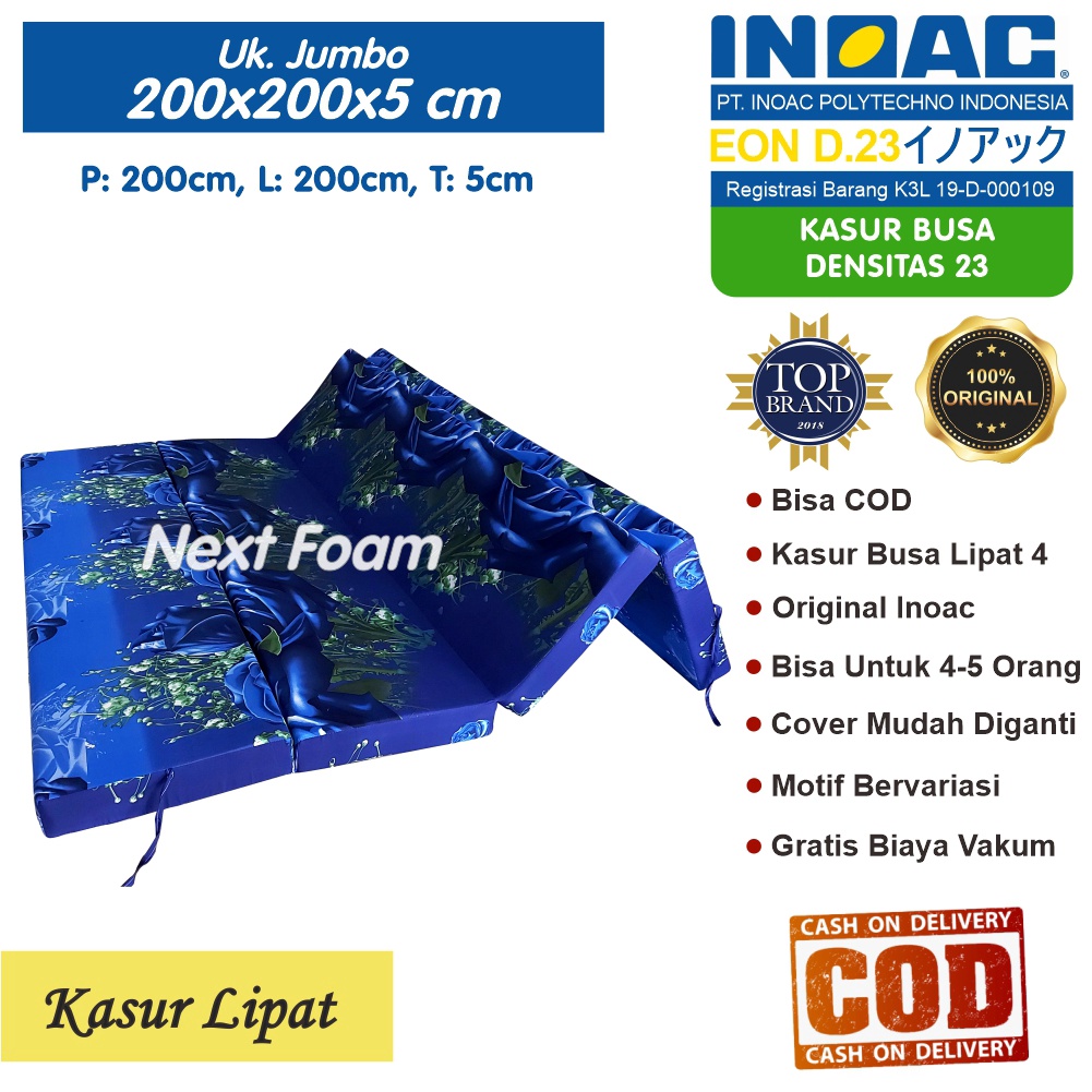 Kasur Busa Lipat Inoac Ukuran Jumbo 200x200x5 cm Tebal 5 cm EON D23 ORIGINAL INOAC Asli