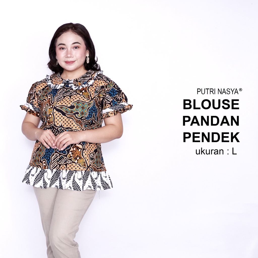 Blouse Batik Big Size LD 140 Wanita Atasan Batik Jumbo S-M-L-XL-2L-3L-4L-5L-6L-7L Model Blus Jumbo Kerja Batik / Blus Batik Big Size Formal Seragam Kantor / Pakaian Batik Kekinian Model Terbaru