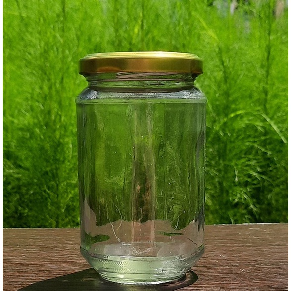 330ml Botol KACA, Jar KACA - bentuk Bulat : penutup Seng