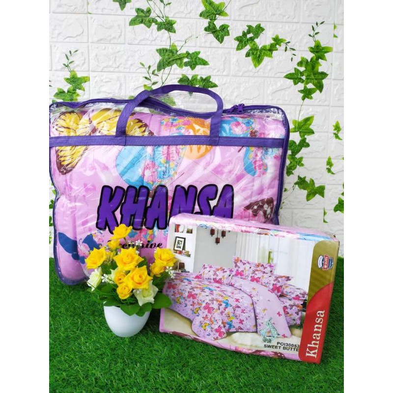murah beli bedcover gratis sprei merk khansa 180*200