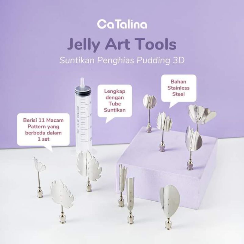 CaTalina Jelly Art Tools Set Jarum Suntikan Jelly Penghias Puding 3D 11 Pcs
