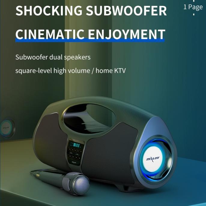 Zealot P1 Powerful Boombox Portable Bluetooth / Subwoofer Bass 8000Mah