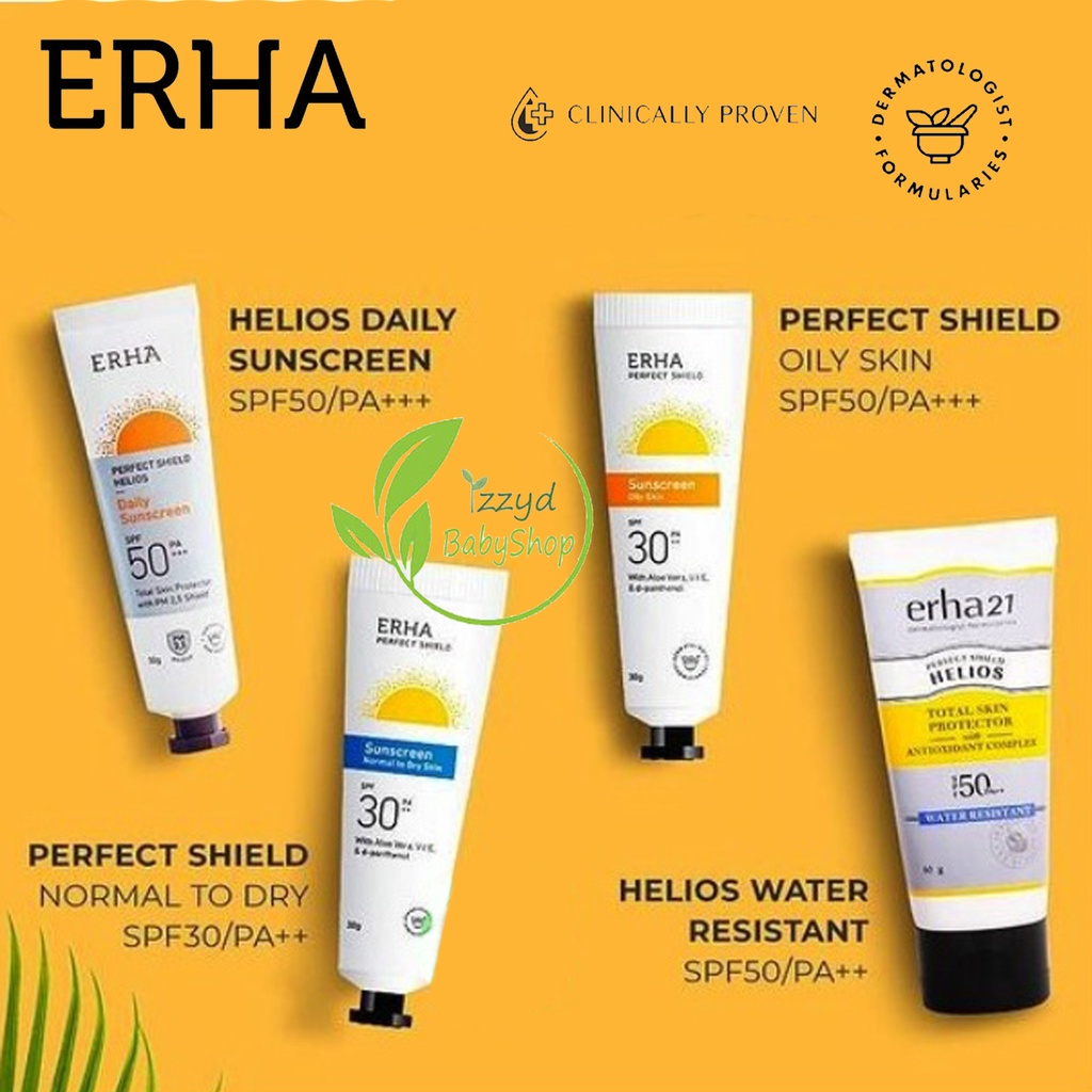 ERHA Perfect Shield Helios SPF50/PA+++ 30g - Daily Sunscreen, water resistant 60gr sunblock