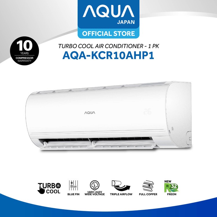 AC AQUA 1 PK AQA KCR 10 AHP AQUA Japan Turbo Cool Air Conditioner 1PK AQA-KCR 10 AHP/1