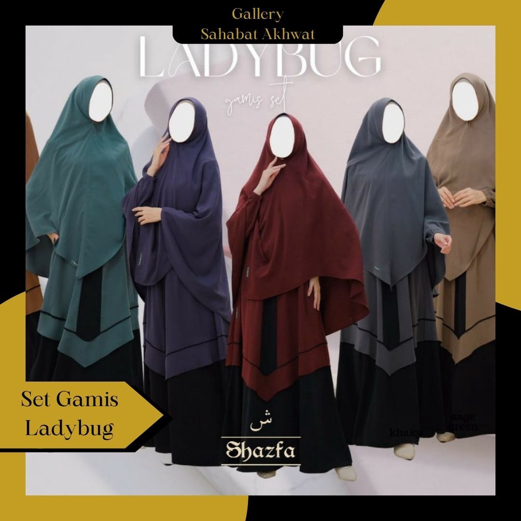 LADYBUG SET GAMIS SERIES by SHAZFA klambieakhwat | lady bug | gamis syari muslimah | set gamis khima