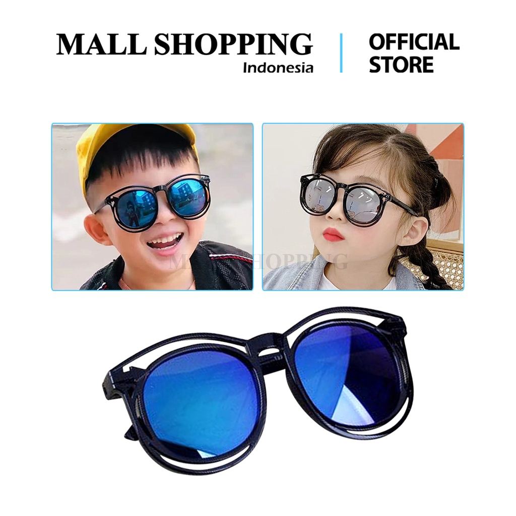 (COD) Kacamata Hitam Anak New Trendy Kids Fashion Kacamata Bulat New High Quality MALL SHOPPING