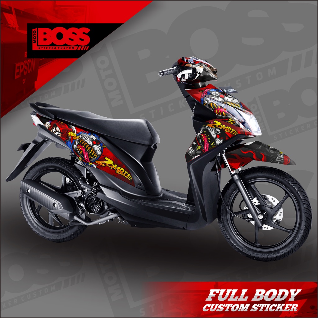 Decal Sticker Honda Beat Fi 2013 2014 2015 Full Body Sticker Decal Beat Fi 2013 2014 2015 Motif zomb