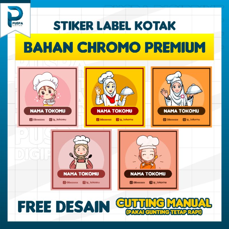 

STIKER LABEL MAKANAN/SNACK/CEMILAN MURAH (Cutting Manual Pakai Gunting)