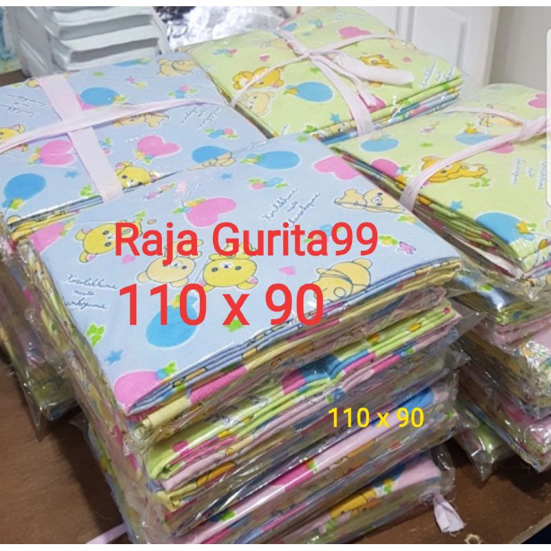 1/2 lusin kain bedong super jumbo, 110 x 90 motif gambar random tabur dan runstop, bahan flanel isi 6 pcs - Grosir