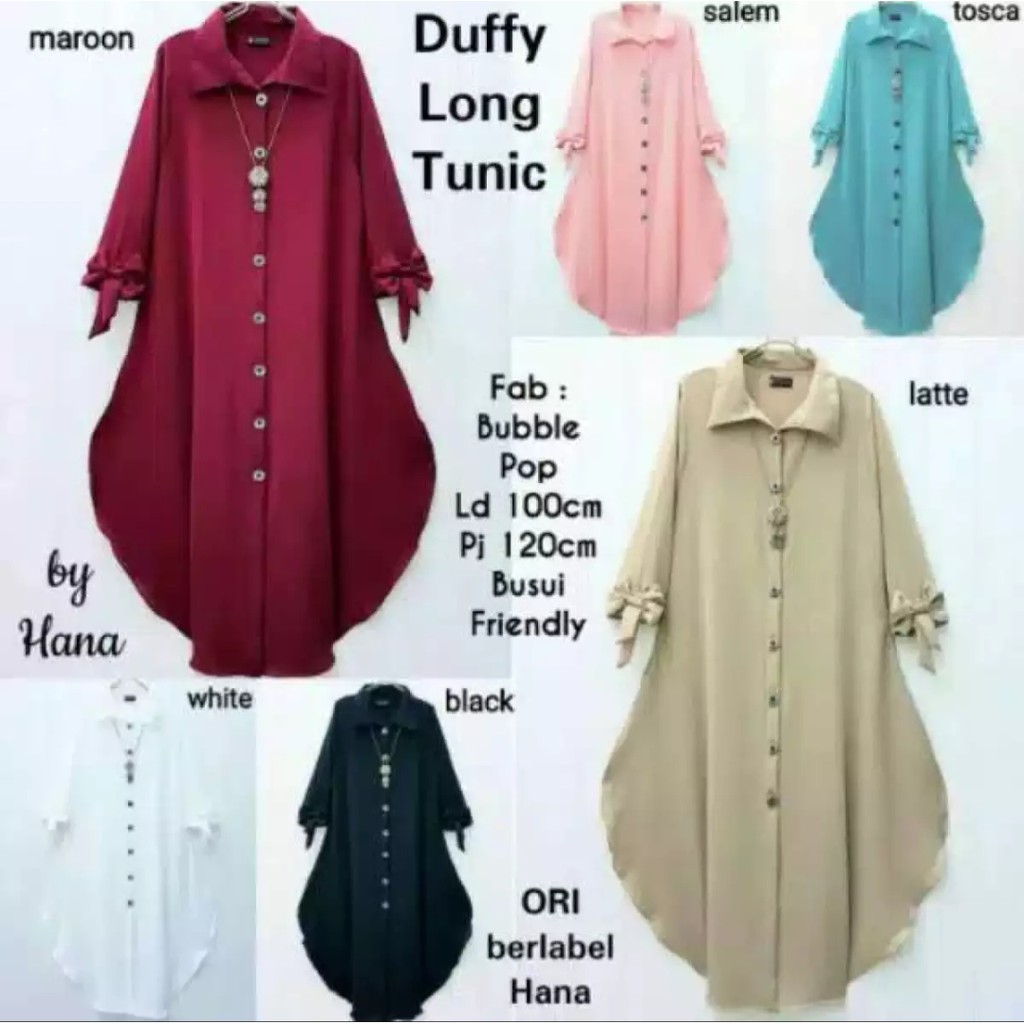 aliafashion18 - DUFFY LONG TUNIK / ATASAN WANITA / TUNIK WANITA / FASHION MUSLIM